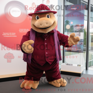 Maroon Turtle maskot...
