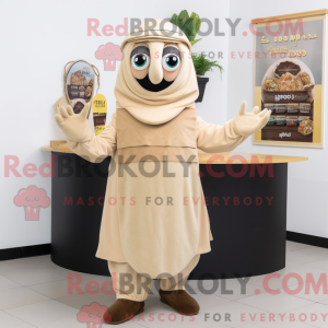 Beige Falafel maskot...