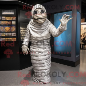 Sølv Mumie maskot kostume...