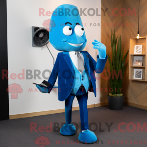 Blå Phone maskot kostume...