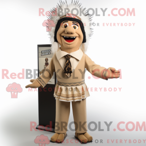 Tan Chief mascottekostuum...