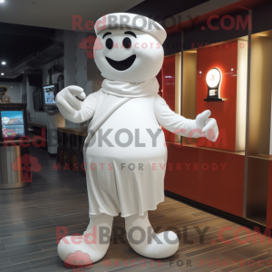 White Steak maskot kostume...