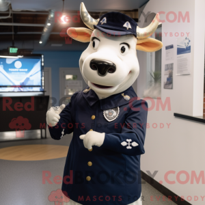 Navy Jersey Cow mascot...