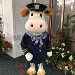 Navy Jersey Cow maskot...