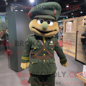 Brun Grøn Beret maskot...