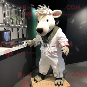 Wit Tapir-mascottekostuum...
