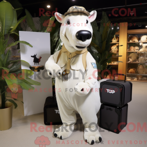 Wit Tapir-mascottekostuum...