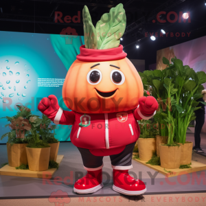 Red Turnip mascot costume...