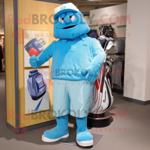 Sky Blue Golf Bag maskot...