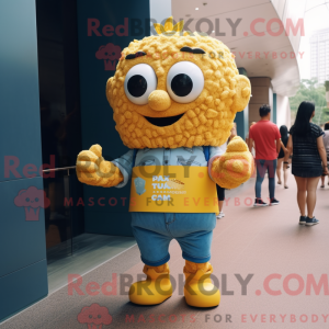 Gul Pop Corn maskot kostyme...