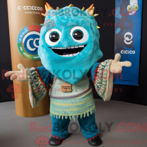 Cyan Tacos mascot costume...