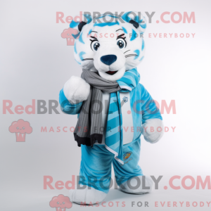 Cyan Tiger-maskotdraktfigur...