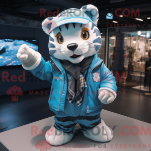 Cyan Tiger Maskottchen...