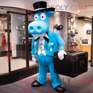 Sky Blue Cow mascotte...