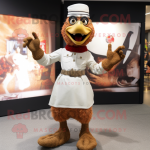 Tan Tandoori Chicken mascot costume character dressed with a Dress Pants and Belts