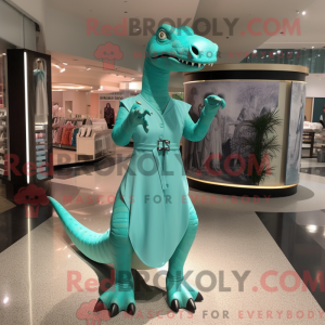 Turquoise Diplodocus mascot...