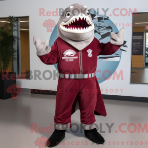 Maroon Shark Maskottchen...