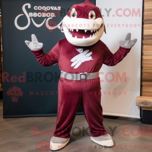 Maroon Shark mascot costume...