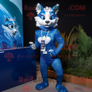 Blue Lynx mascot costume...