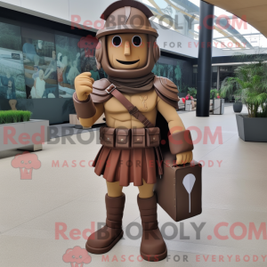 Brun Spartan Soldier maskot...