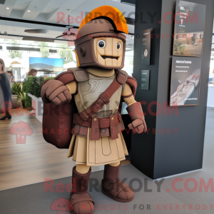 Brun Spartan Soldier maskot...