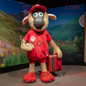 Rode Schaap mascottekostuum...