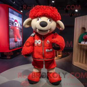 Red Sheep maskot kostume...