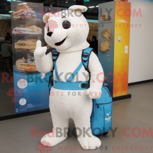 White Ermine mascot costume...