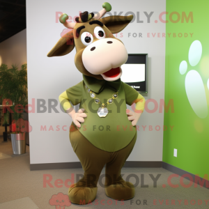Oliven Jersey Cow maskot...