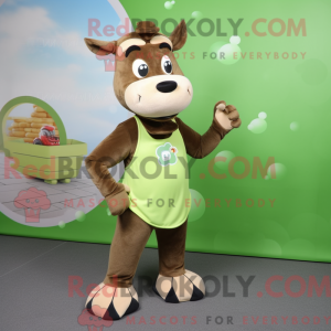 Oliven Jersey Cow maskot...