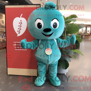 Teal Cherry mascottekostuum...