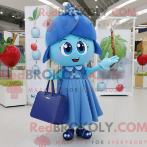 Máscara de cereja azul com...