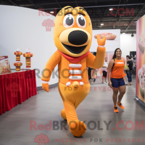 Orange Hot Dog mascot...