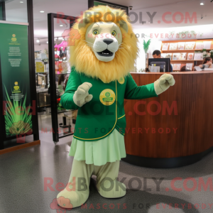 Green Tamer Lion mascot...