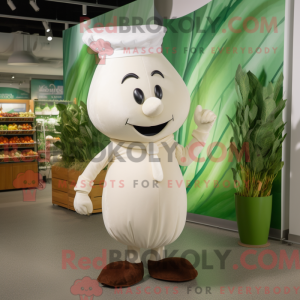 Witte ui mascottekostuum...
