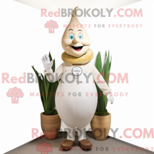 Hvit løk maskot kostyme...