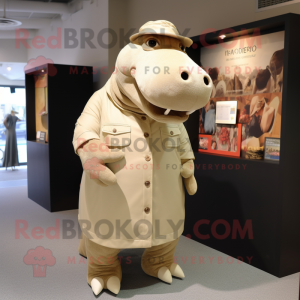 Tan Hippopotamus mascotte...