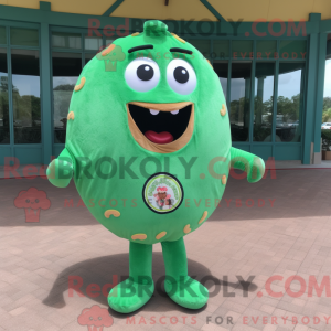 Grøn Donut maskot kostume...