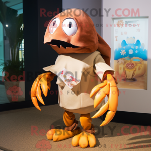 Tan Crab-maskotdraktfigur...
