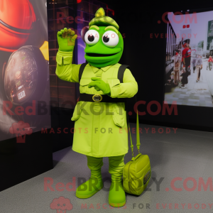 Lime Green Commando maskot...