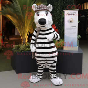 Witte Zebra-mascottekostuum...