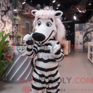 Hvit Zebra-maskotdraktfigur...