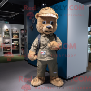 Fantasia de mascote Tan Commando com camisa Oxford e gorros - Mascotes de comando - REBROKO_351415 - RedBrokoly.com
