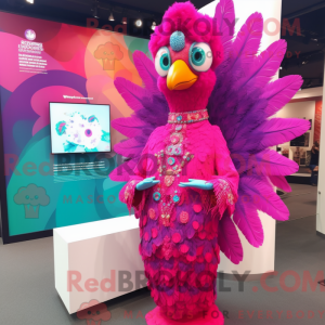 Magenta Peacock maskot...