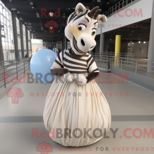 Tan Zebra maskotdraktfigur...