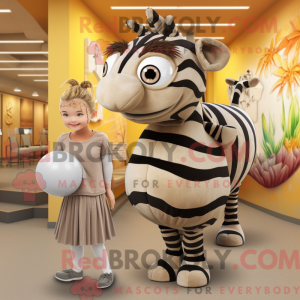 Postava maskota Tan Zebra...