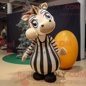 Tan Zebra maskotdraktfigur...