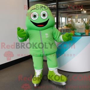 Mascotte de personnage vert...