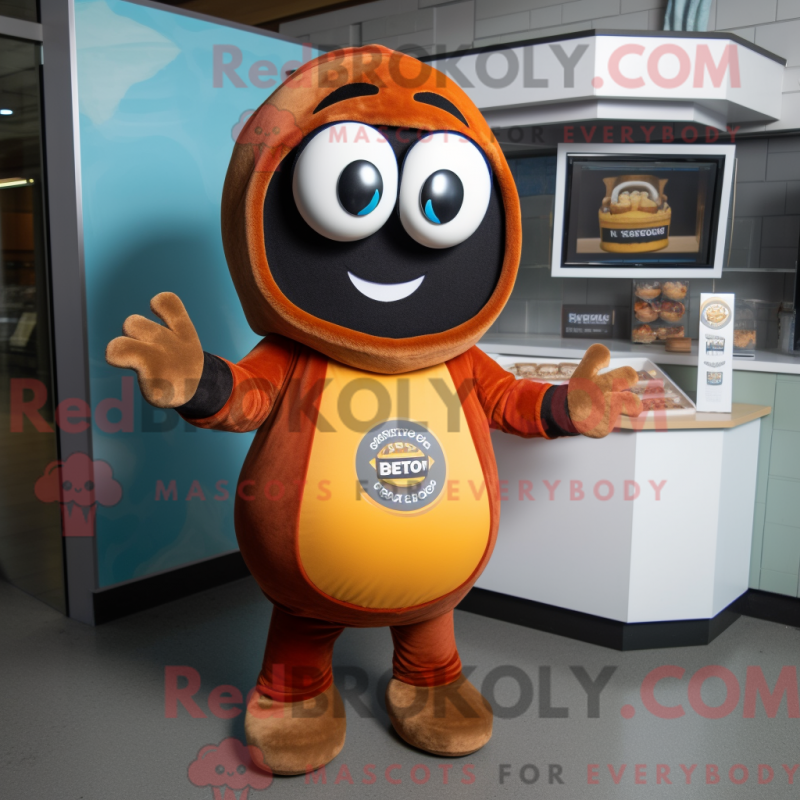 Fantasia de mascote de Rust Bagels com moletom e broches - Mascotes bagels - REBROKO_351449 - RedBrokoly.com
