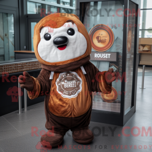 Fantasia de mascote de Rust Bagels com moletom e broches - Mascotes bagels - REBROKO_351450 - RedBrokoly.com